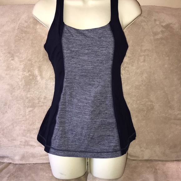 Lululemon size 8 blue and heathered grey tank 💕 - Picture 1 of 7